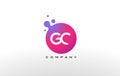 GC Letter Dots Logo Design with Creative Trendy Bubbles.