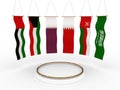 GCC Flags around a platform Royalty Free Stock Photo