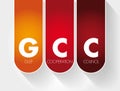 GCC - Gulf Cooperation Council acronym business concept background