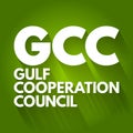 GCC - Gulf Cooperation Council acronym business concept background Royalty Free Stock Photo