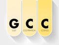 GCC - Gulf Cooperation Council acronym business concept background Royalty Free Stock Photo