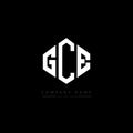 GCE letter logo design with polygon shape. GCE polygon and cube shape logo design. GCE hexagon vector logo template white and Royalty Free Stock Photo