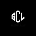 GCL letter logo design with polygon shape. GCL polygon and cube shape logo design. GCL hexagon vector logo template white and Royalty Free Stock Photo