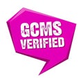 Gcms verified magenta speech bubble icon symbol for trust and authentication Royalty Free Stock Photo