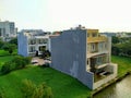 Residential residents beside the river