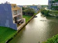 Residential residents beside the river