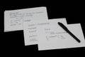 GCSE physics revision with flash cards and exercise book Royalty Free Stock Photo