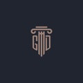 GD initial logo monogram with pillar style design for law firm and justice company