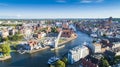 GdaÃâsk Danzig aerial view of the city center and the port