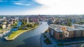 GdaÃâsk Danzig aerial view of the city center and the port