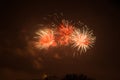 Gdansk celebrate new year with eve fireworks. Royalty Free Stock Photo