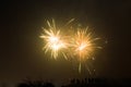 Gdansk celebrate new year with eve fireworks. Royalty Free Stock Photo