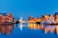 Gdansk. Central embankment at night. Royalty Free Stock Photo