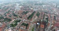 Gdansk City in Poland. Beautiful Cityscape Aerial View. Drone Point of View
