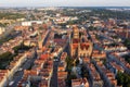 Gdansk is a city in Poland. Gdansk in the morning rays, the sun is reflected from the roofs of the old city. Royalty Free Stock Photo