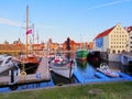 Gdansk Cityscape and Moltawa River in Poland Royalty Free Stock Photo