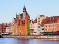 Gdansk Cityscape and Moltawa River in Poland Royalty Free Stock Photo