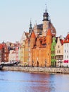 Gdansk Cityscape and Moltawa River in Poland Royalty Free Stock Photo