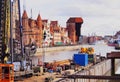 Gdansk Cityscape and Moltawa River in Poland Royalty Free Stock Photo