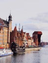 Gdansk Cityscape and Moltawa River in Poland Royalty Free Stock Photo