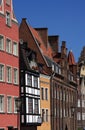 Gdansk, Poland. Facades in the historic center Royalty Free Stock Photo