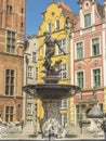 Gdansk - Neptune Fountain and Monument Royalty Free Stock Photo