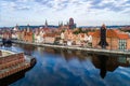 Gdansk old city, Poland. Aerial view. Royalty Free Stock Photo