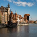 Gdansk, Old medieval architecture - water reflection Royalty Free Stock Photo