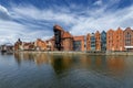 Gdansk old town and famous crane, Polish Zuraw Royalty Free Stock Photo