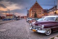 Gdansk, Poland - April 16, 2019: Classic Cadillac car parked at the old town of Gdanks, Poland Royalty Free Stock Photo