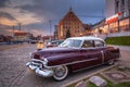 Gdansk, Poland - April 16, 2019: Classic Cadillac car parked at the old town of Gdanks, Poland Royalty Free Stock Photo