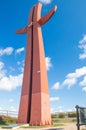 Gdansk, Poland - April 18, 2017: Devastated Millennium Cross by inscription Lviv belong to Ukraine on Gradowa hill at Gdansk.