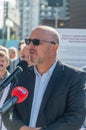 Ireneusz Pilarski during press conference on the 42nd anniversary of the August Agreements Royalty Free Stock Photo