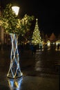 Gdansk, Poland - December 13, 2018: Christmas decorations in the old town of Gdansk , Poland