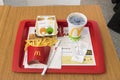 McDonald Kajzerka breakfast menu with french fries and Coca-Cola