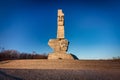 Gdansk, Poland - February 28, 2022: Westerplatte Monument in memory of the Polish defenders. Westerplatte peninsula is famous for Royalty Free Stock Photo