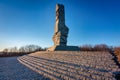 Gdansk, Poland - February 28, 2022: Westerplatte Monument in memory of the Polish defenders. Westerplatte peninsula is famous for Royalty Free Stock Photo