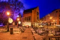 Gdansk, Poland - January 13, 2024: Beautiful architecture of the Old Town in GdaÃâsk on a winter night. Poland Royalty Free Stock Photo