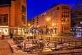 Gdansk, Poland - January 13, 2024: Beautiful architecture of the Old Town in GdaÃâsk on a winter night. Poland Royalty Free Stock Photo