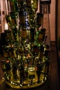 Gdansk, Poland - 24 of january 2020 - christmas tree made with bottles of alcohol