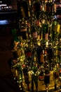 Gdansk, Poland - 24 of january 2020 - christmas tree made with bottles of alcohol