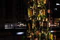 Gdansk, Poland - 24 of january 2020 - christmas tree made with bottles of alcohol