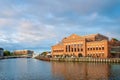 Cityscape with Polish Baltic Philharmonic on OÃâowianka island , shore of Motlawa river, Old Town of Gdansk Royalty Free Stock Photo