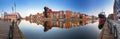 Gdansk, Poland - July 25, 2019: Panorama of Gdansk over Motlawa river, Poland. Gdansk is the historical capital of Polish Royalty Free Stock Photo