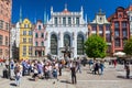 Gdansk, Poland - June 2, 2019: Architecture of Artus Court in Gdansk, Poland. Gdansk is the historical capital of Polish Pomerania