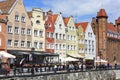 Long Embankment street; boulevards on the Motlawa River, Gdansk, Poland