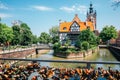 Miller`s House and love bridge in Gdansk, Poland