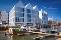 Gdansk, Poland - June 2, 2019: modern architecture of the granaries island in Gdansk, Poland. Gdansk is the historical capital of