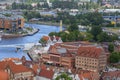 Urban landscape, aerial view of the old city of Gdansk, Poland Royalty Free Stock Photo