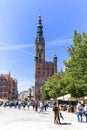 View on Long Market Street and Town Hall, Gdansk, Poland Royalty Free Stock Photo